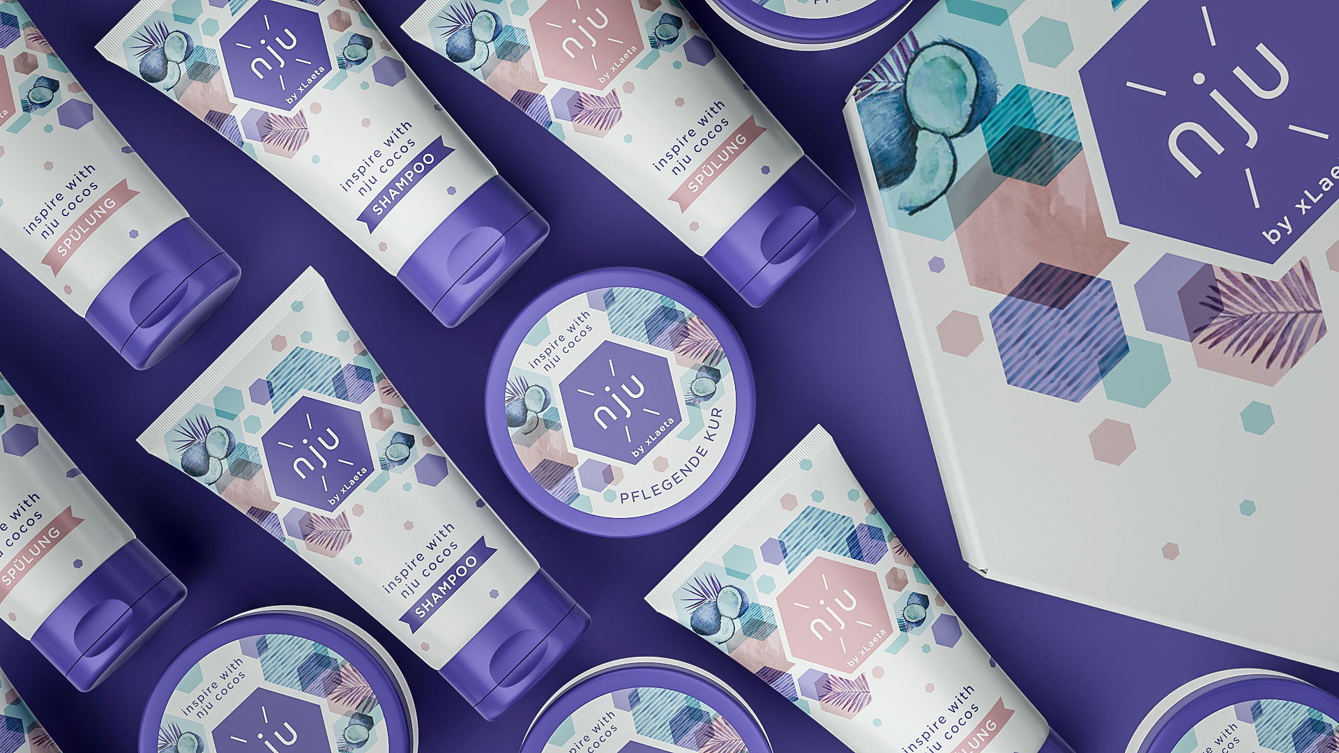 nju_prod_minis.jpg Mini Produkte der nju cocos Sonderedition Kur, Shampoo und Spülung mit geschenkbox