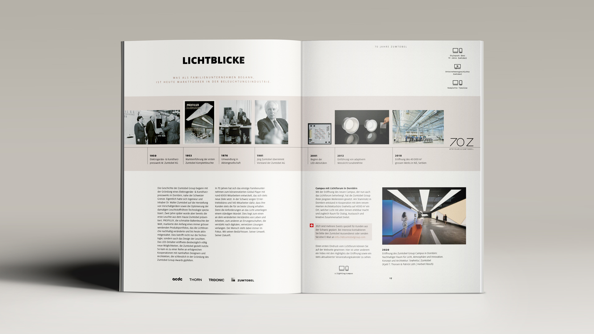 02-Inner-Pages-Magazine-A4-Presentation_16-17.jpg Innenseite Magazin Lightlife Installation Zumtobel Licht AG Meilensteine