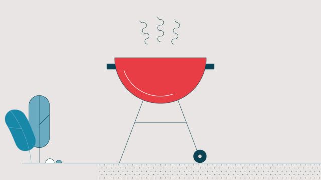 Illustration: roter Kugelgrill